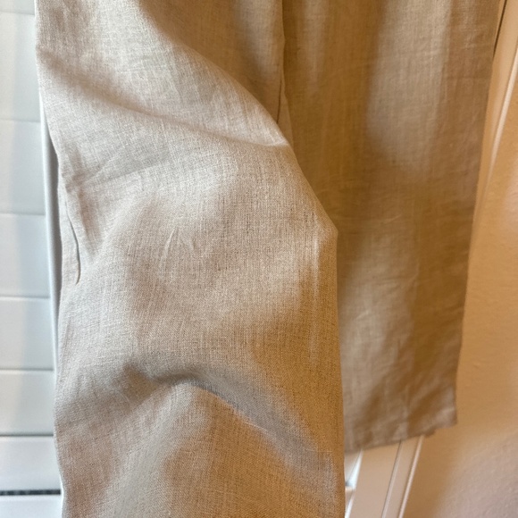 FAITHFULL THE BRAND NEW Ida Linen Wide Leg Pants Natural 6 M - Picture 7 of 10